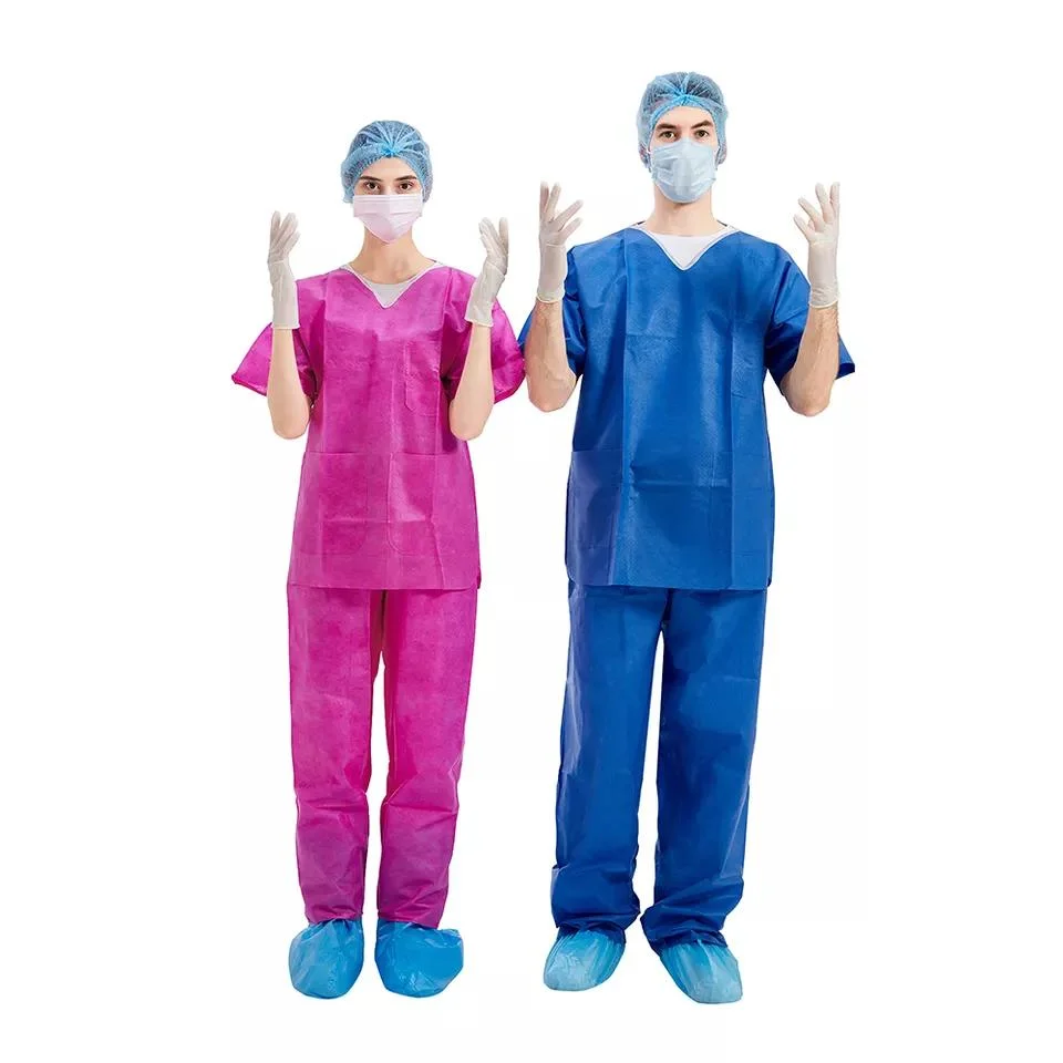 SMS Hospital Patient Gown Medical Scrub Suit Wholesale Hospital Disposable Non-Woven Unisex Medical Scrub Uniform Suit for Hospital