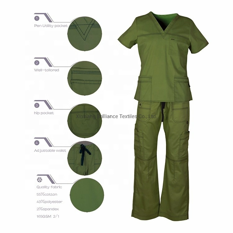 Brushed Quality-Assured Nurse Hospital Uniform Designs