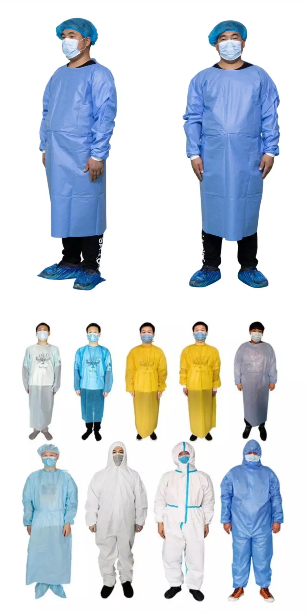 Thin Dental Protective Hospital Patient Gowns Disposable Isolation Clothing PE