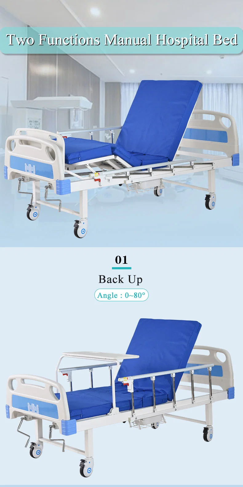 Hotsale High Profit Factory Directly Supply with Competitve Price Two Crank Hospital Bed for Agent