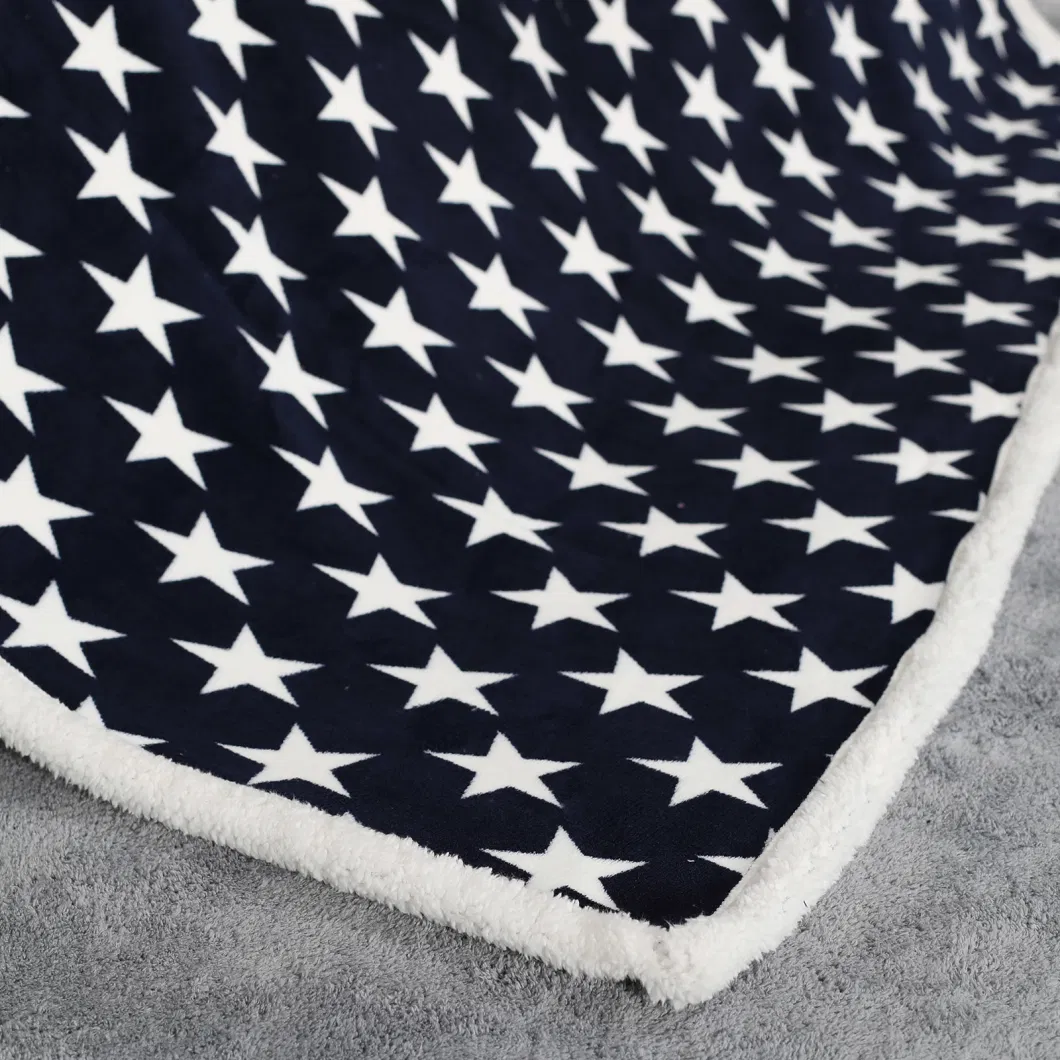 Wholesale Factory Super Warm Cozy Warm Luxury Plain Printed Emboss Jacquard Flannel Coral Sherpa Polar for Outdoor Couch Sofa Bedroom Hospital Bedding Set