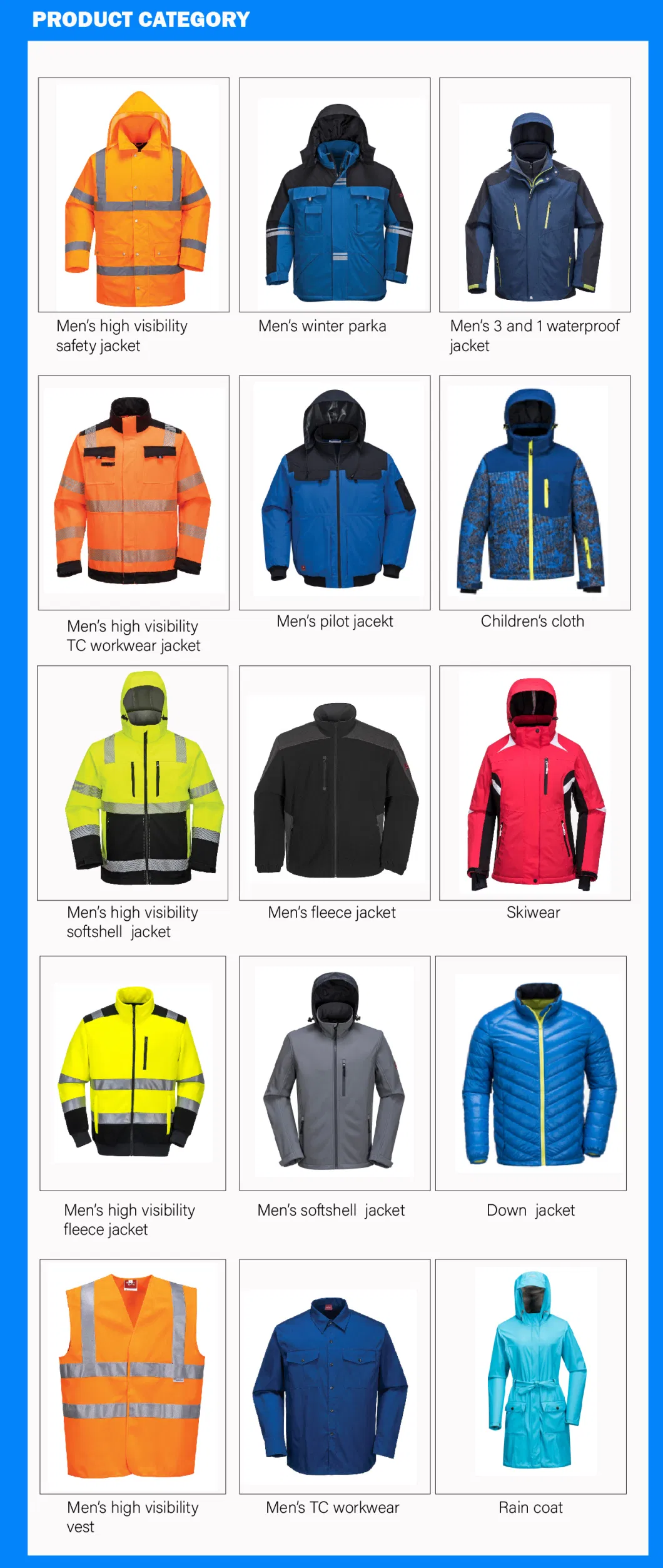 Safety Workwear Eniso20471 Hi Vis Parka Jacket Reflective Winter Parka