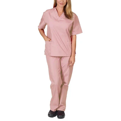 Custom Logo Fashion Srubs Medical Scrubs Uniform Suit V Neck