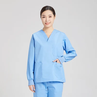 Women′s Scrub Set Doctor Nurse Uniform Hospital Tops Pants Suits Working Clothes