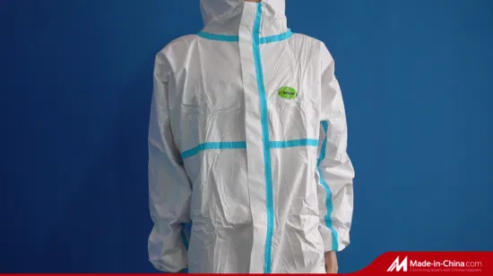 Chemical Workwear with Type4/5/6 Certificates Hot Sale Disposable Coverall Virus Hospital Protection Suit Protective with Hood Garment Ce&FDA