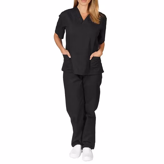 Custom Logo Fashion Srubs Medical Scrubs Uniform Suit V Neck