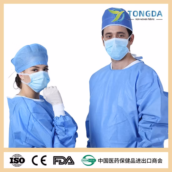 Hot Sale Disposable Hospital Uniform Surgical Isolation Gown