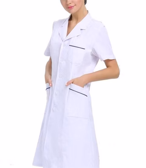 White Overall Nurse Uniform Dress Designs Personalized Scientist Doctor Lab Work Clothes for Hospital